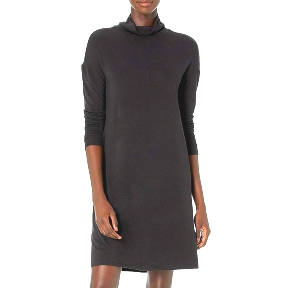 Daily Ritual Dresses & Skirts - Daily Ritual Long-Sleeve Turtleneck Dress Black Size Medium